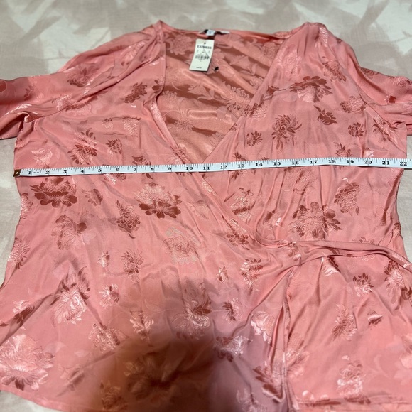 Express Jacquard Pink Wrap Around Top Tie Waist - Picture 6 of 6